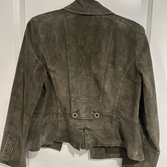 LOFT Suede Jacket - Dark Olive - Picture 2 of 3